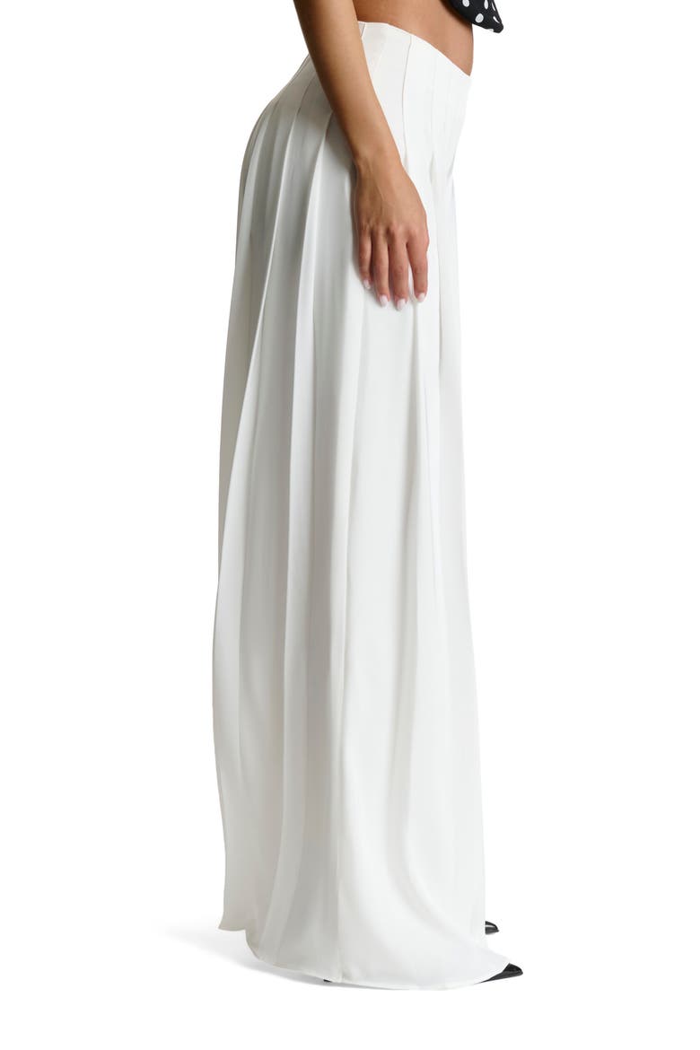 Pleated Wide Leg Pants, Alternate, color, WHITE