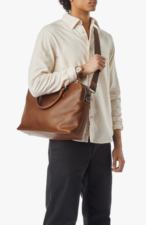 Shinola Double Zip Navigator Leather Briefcase In Medbrown