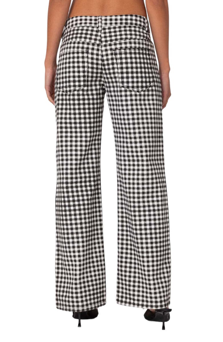 EDIKTED Gingham Print Straight Leg Pants, Alternate, color, 