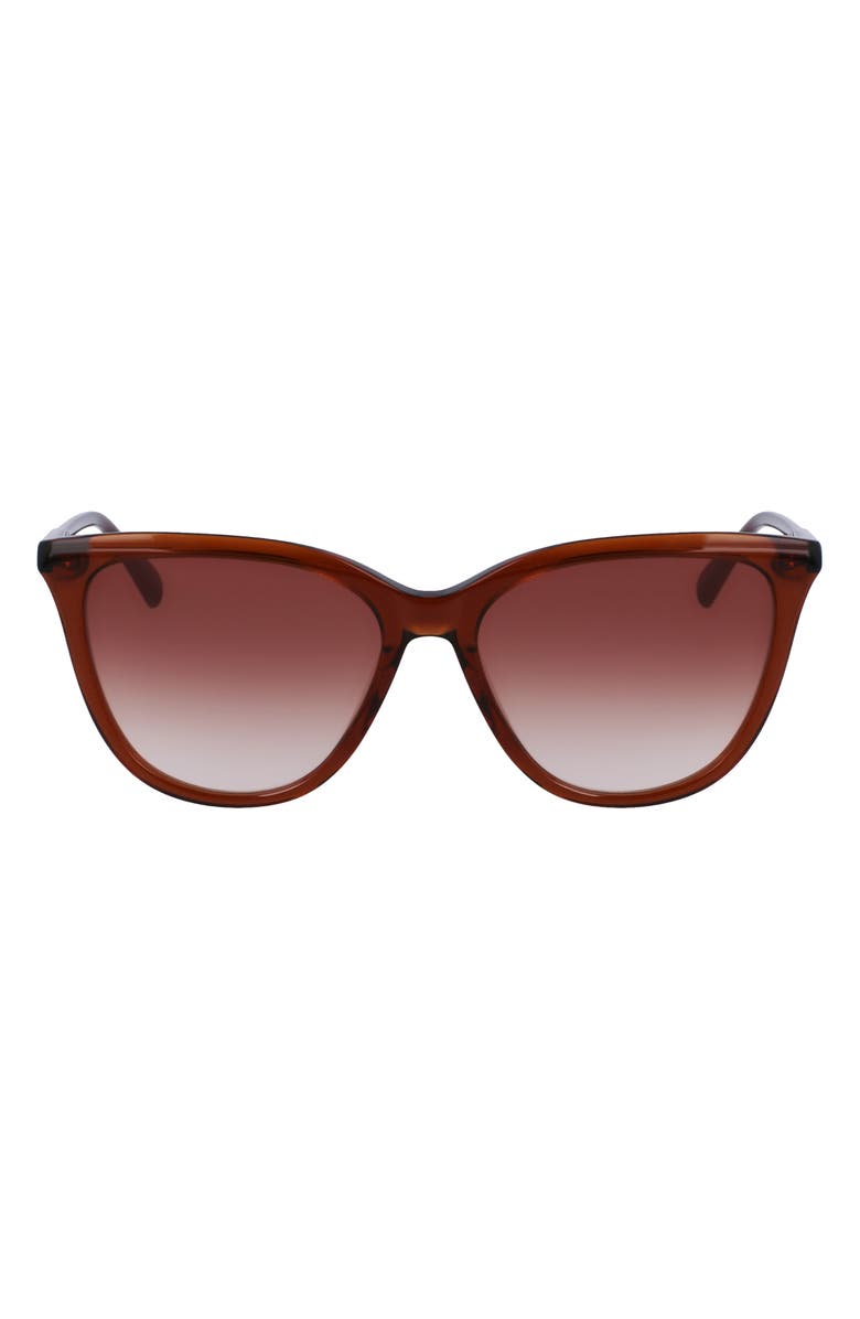 Longchamp Le Pliage 56mm Gradient Tea Cup Sunglasses, Main, color, Brown