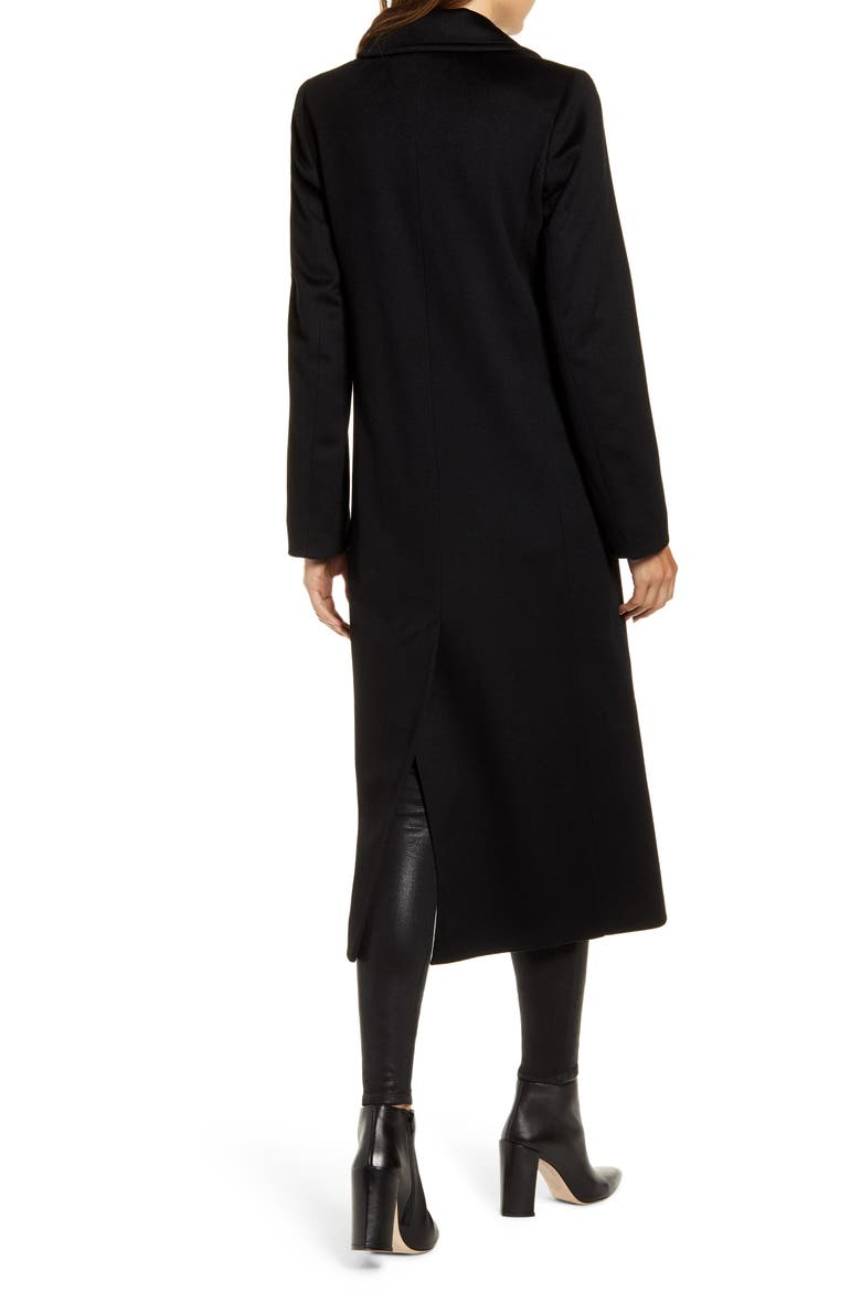 Notch Collar Wool Maxi Coat (Nordstrom Exclusive), Alternate, color, BLACK