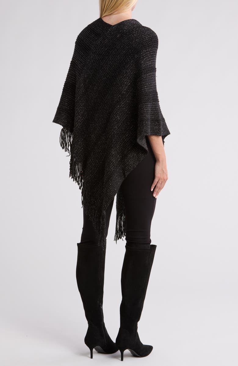 Nanette Lepore Metallic Knit Poncho, Alternate, color,