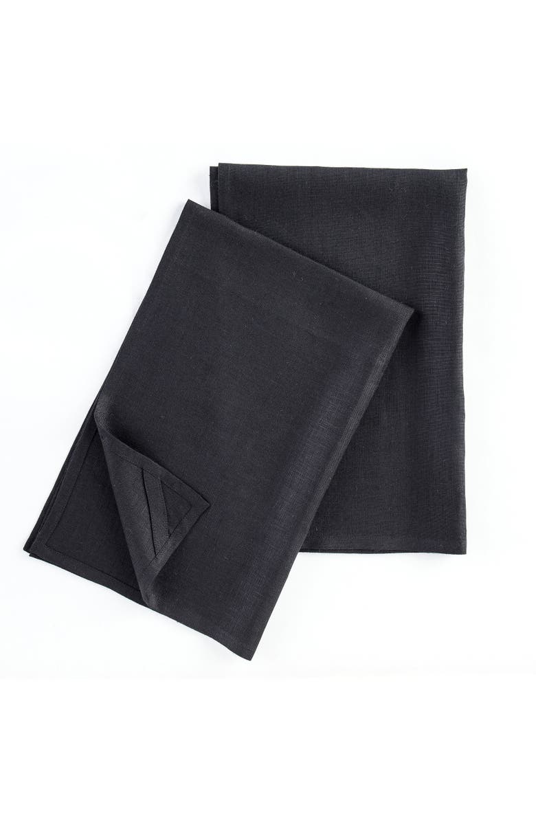 Solino Home Linen Kitchen Towels - Kitchen Linen, Alternate, color, Black