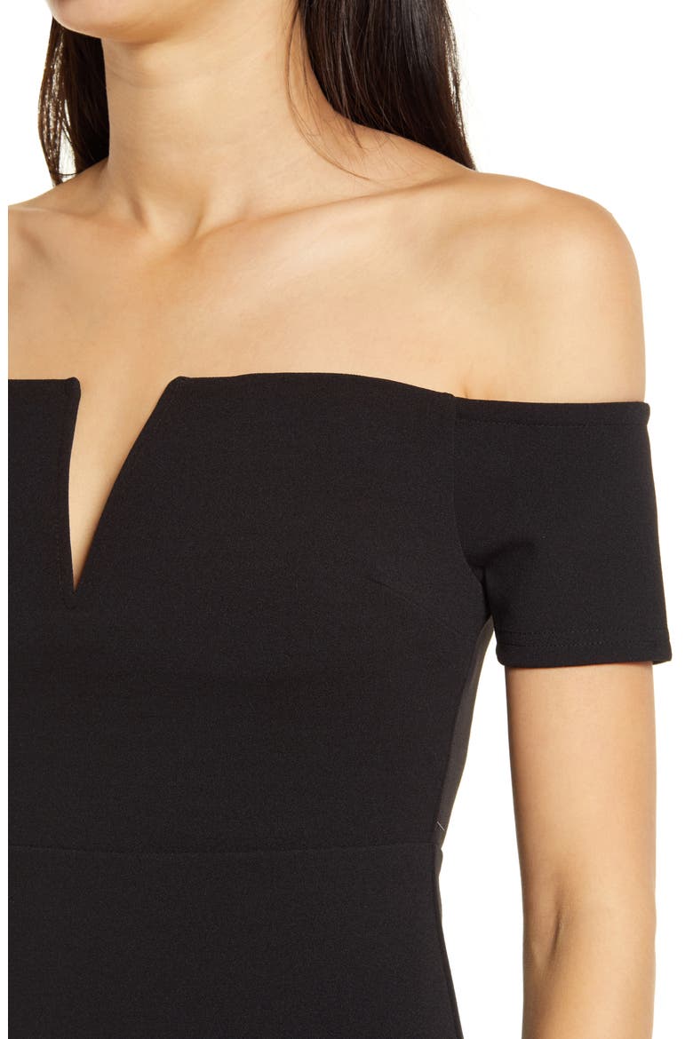 Cheers to This Off the Shoulder Dress, Alternate, color, BLACK