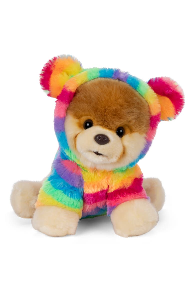 Boo Rainbow Coat Stuffed Animal, Main, color, RAINBOW