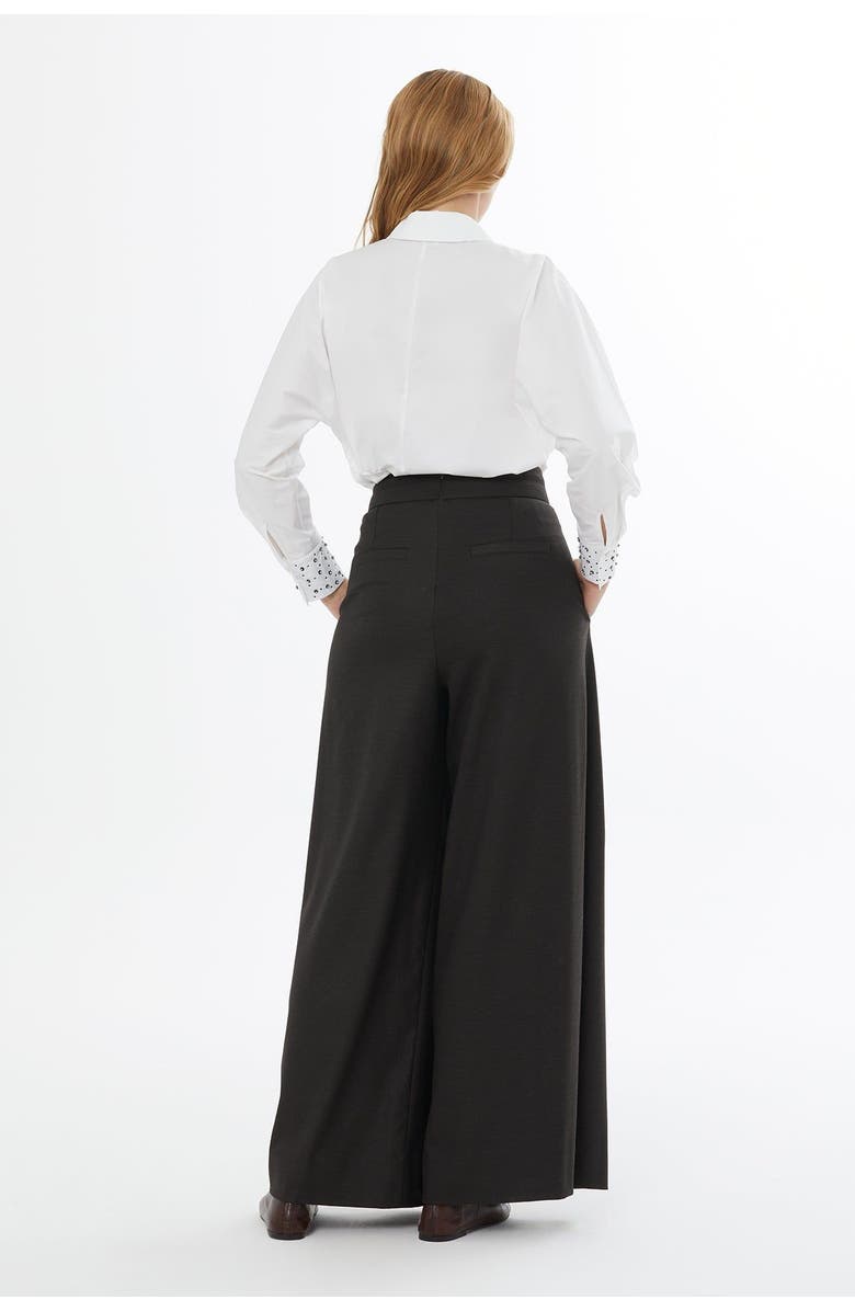 Gizia Zipper Closure Palazzo, Alternate, color, Brown