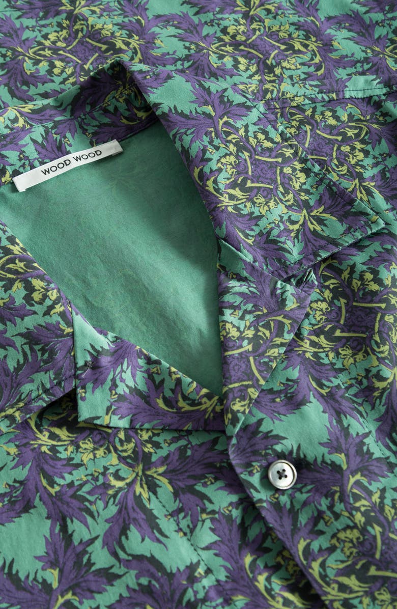 Wood Wood Johan Chateau Stretch Organic Cotton Button-Up Camp Shirt, Alternate, color, 