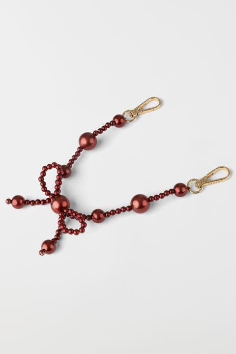 Burgundy Bow Phone Wristlet