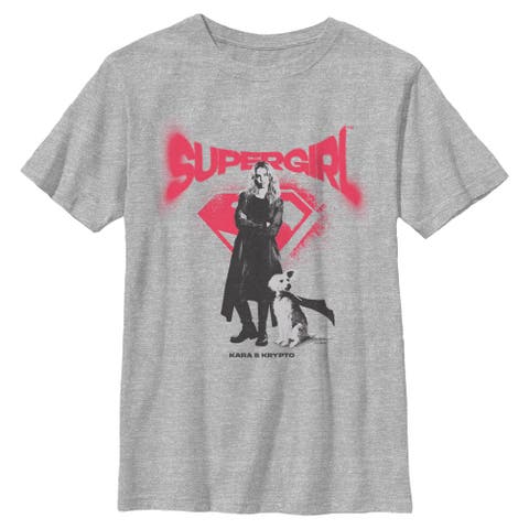 Boy's Supergirl Kara And Krypto Graffiti  Graphic T-Shirt