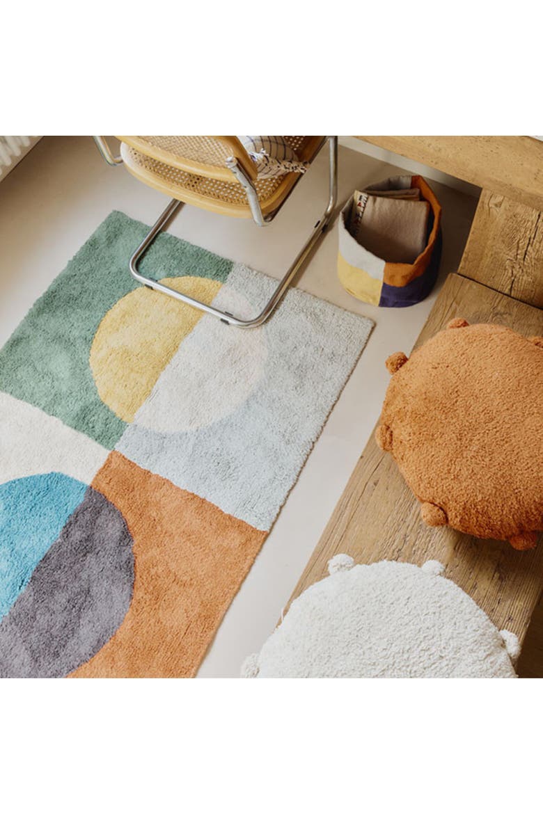 Washable Rug Illusion Lens, Alternate, color, Green, Blue, Orange, Beige