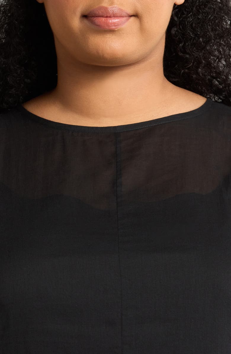 Marina Rinaldi Corvino Cotton Sleeveless Midi Dress, Alternate, color, Black