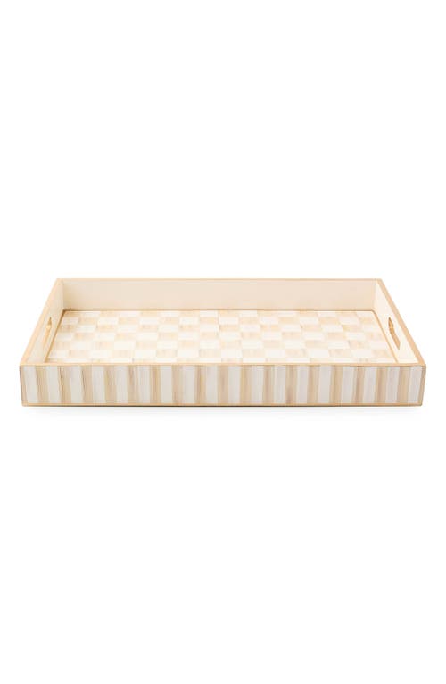 Mackenzie-childs Mackenzie Childs Mocha Check Wood Tray In Neutral