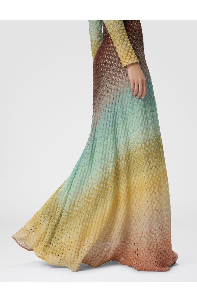 Missoni Flared Dégradé Long Dress With V-neck, Alternate, color, Multicoloured