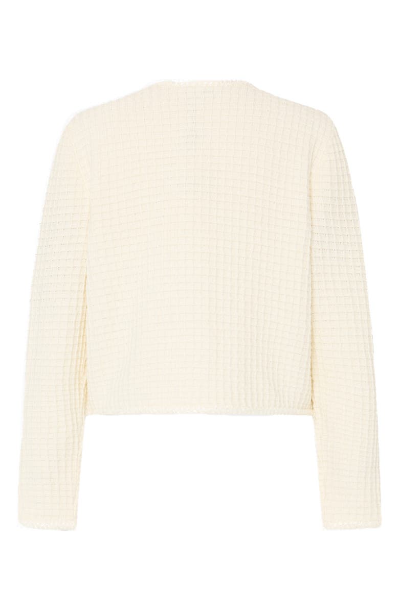 Milly Sade Textured Cardigan, Alternate, color, Ivory