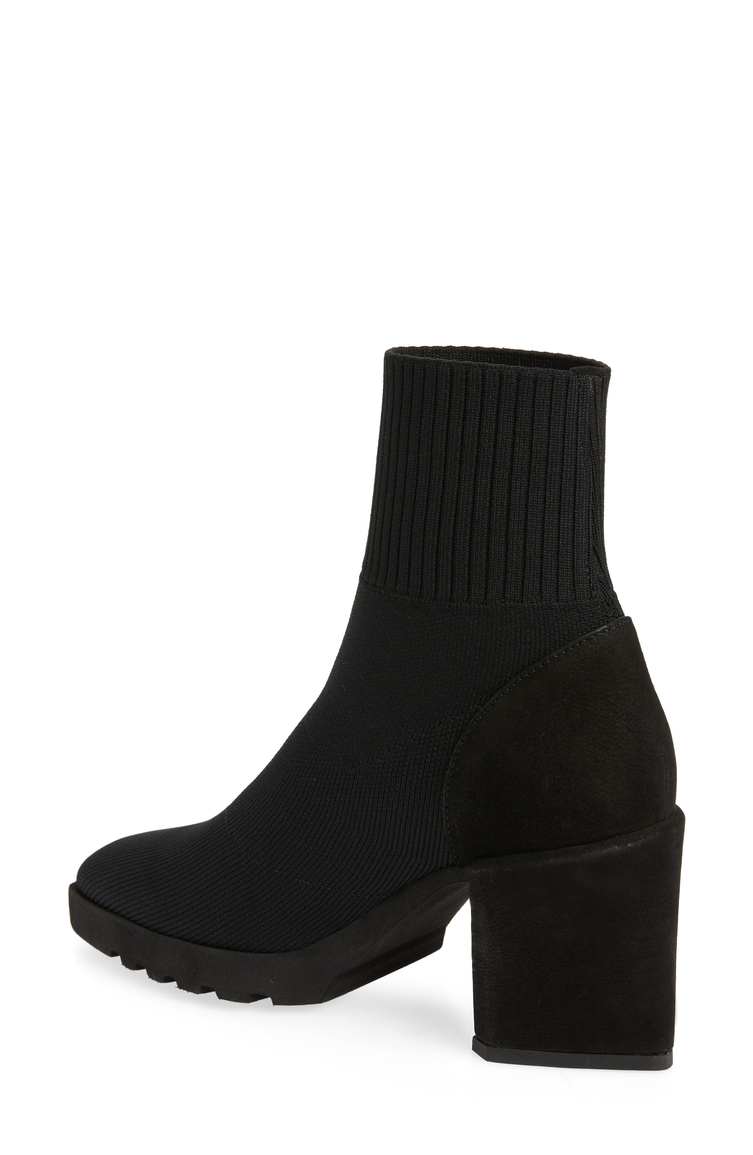 Eileen Fisher Spell Stretch Knit Bootie, Alternate, color, Black