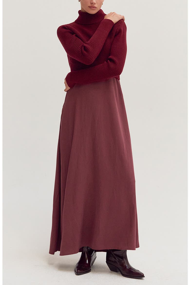 Sweater Top and Dress Set, Main, color, Cabernet