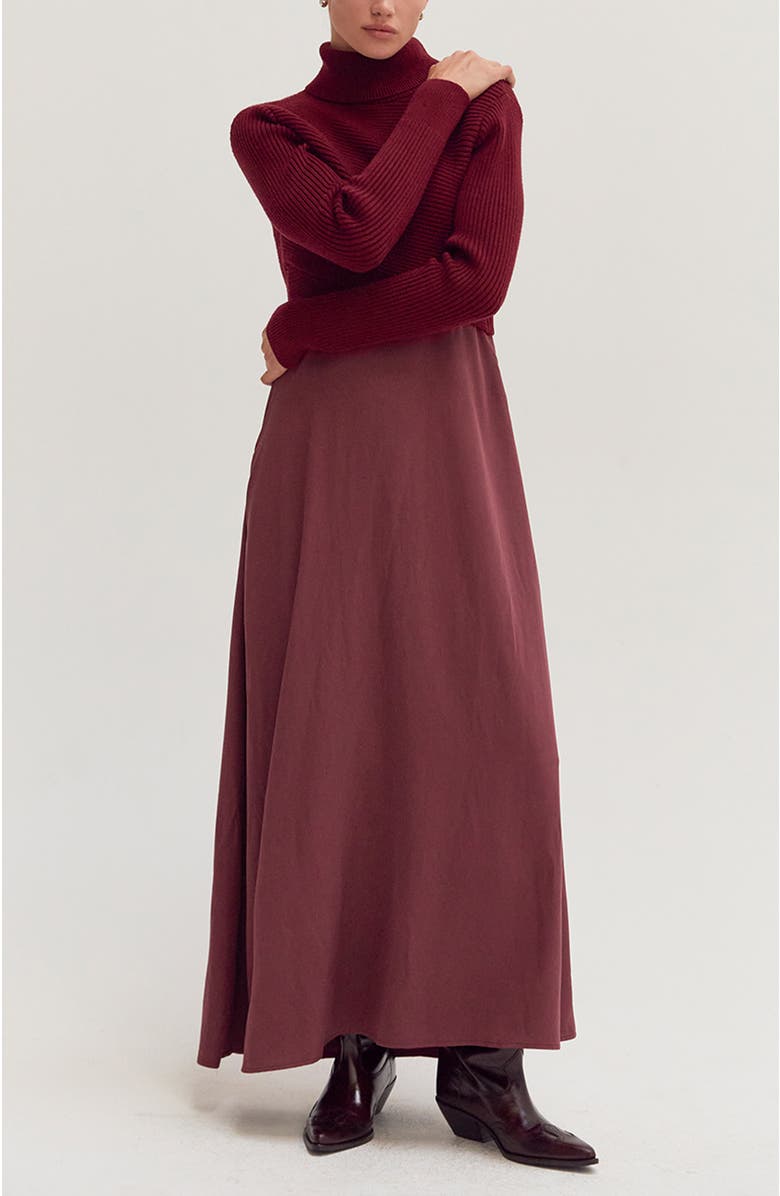 CRESCENT Sweater Top and Dress Set, Main, color, Cabernet