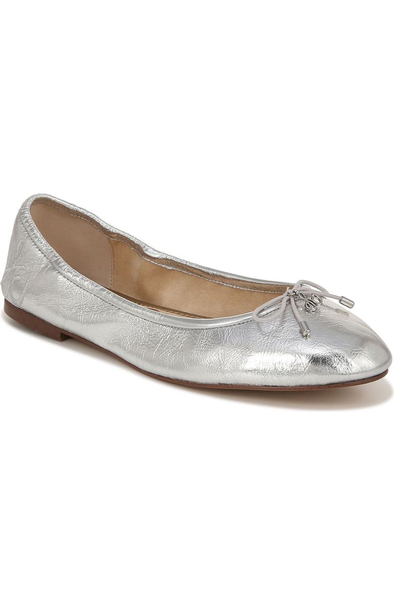 Sam Edelman Felicia Luxe Flat, Main, color, Shiny Silver