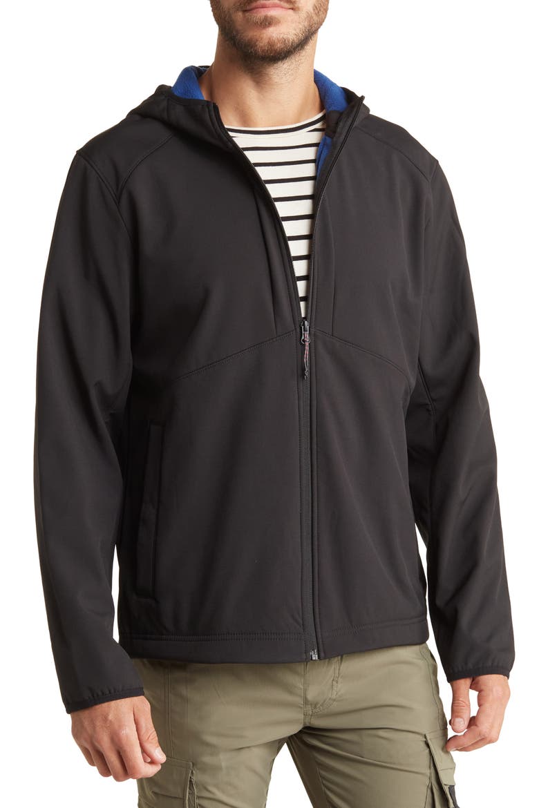 Flex Soft Shell Hooded Jacket, Main, color, BLACK