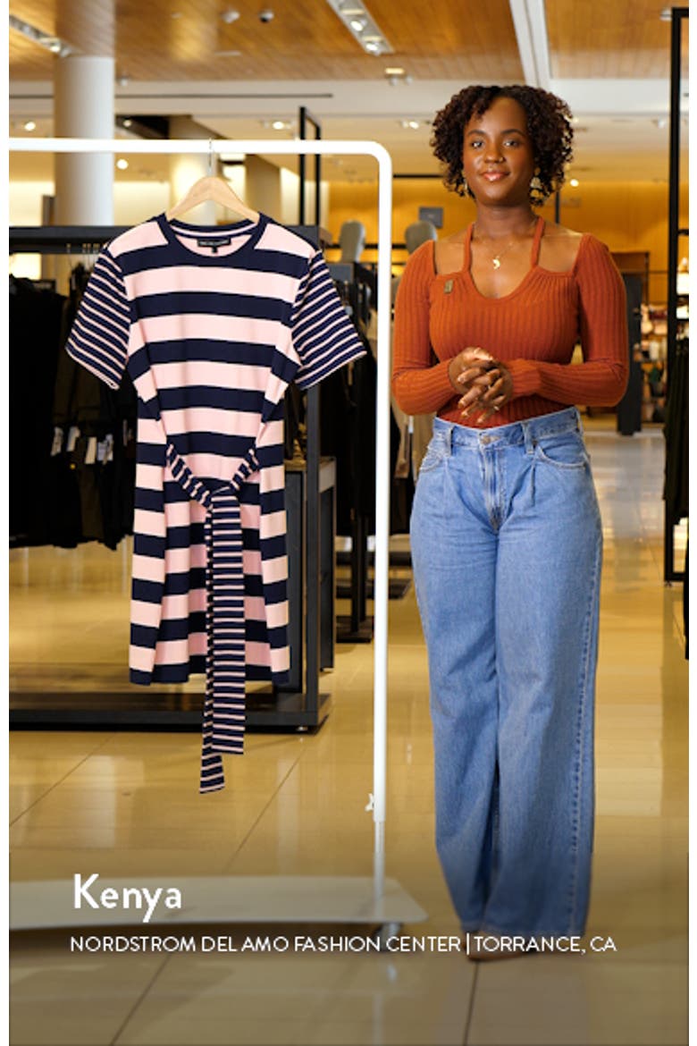 Contrast Stripe Tie Waist Minidress video