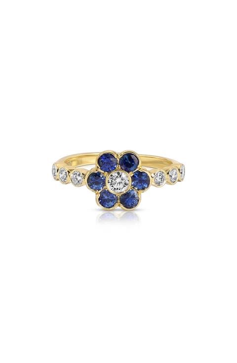 Flora 18k Gold Sapphire & Diamond Ring