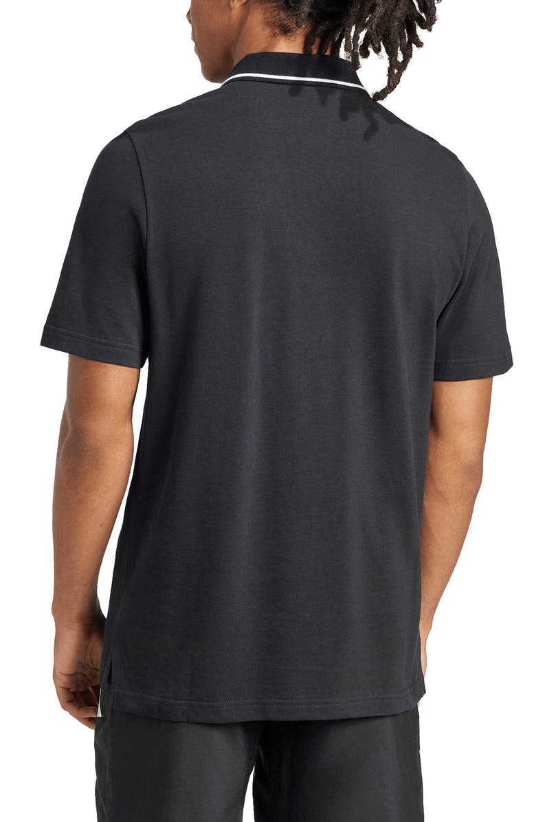 adidas Cotton Piqué Knit Polo, Alternate, color, Black/ White