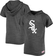 STITCHES Youth Stitches Heathered Black Chicago White Sox Raglan Short Sleeve Pullover Hoodie