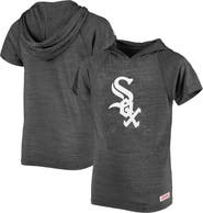 STITCHES Youth Stitches Heathered Black Chicago White Sox Raglan Short Sleeve Pullover Hoodie