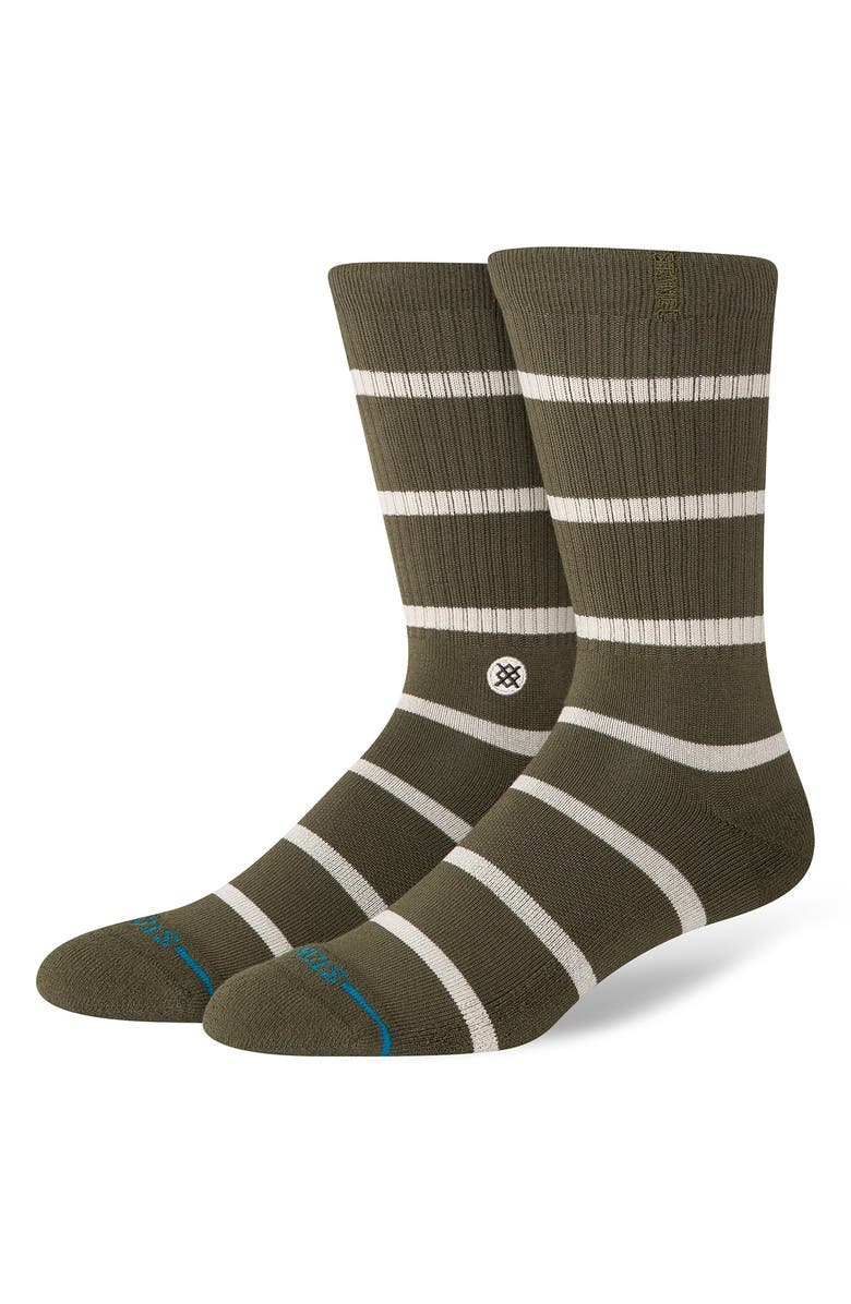 Stance Heritage Crew Socks, Alternate, color, Olive