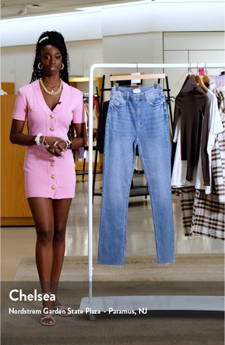 Colleen Slit Hem High Waist Slim Bootcut Jeans, sales video thumbnail