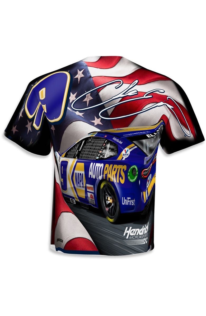 HENDRICK MOTORSPORTS TEAM COLLECTION Men's Hendrick Motorsports Team Collection White Chase Elliott Sublimated Patriotic T-Shirt, Alternate, color,