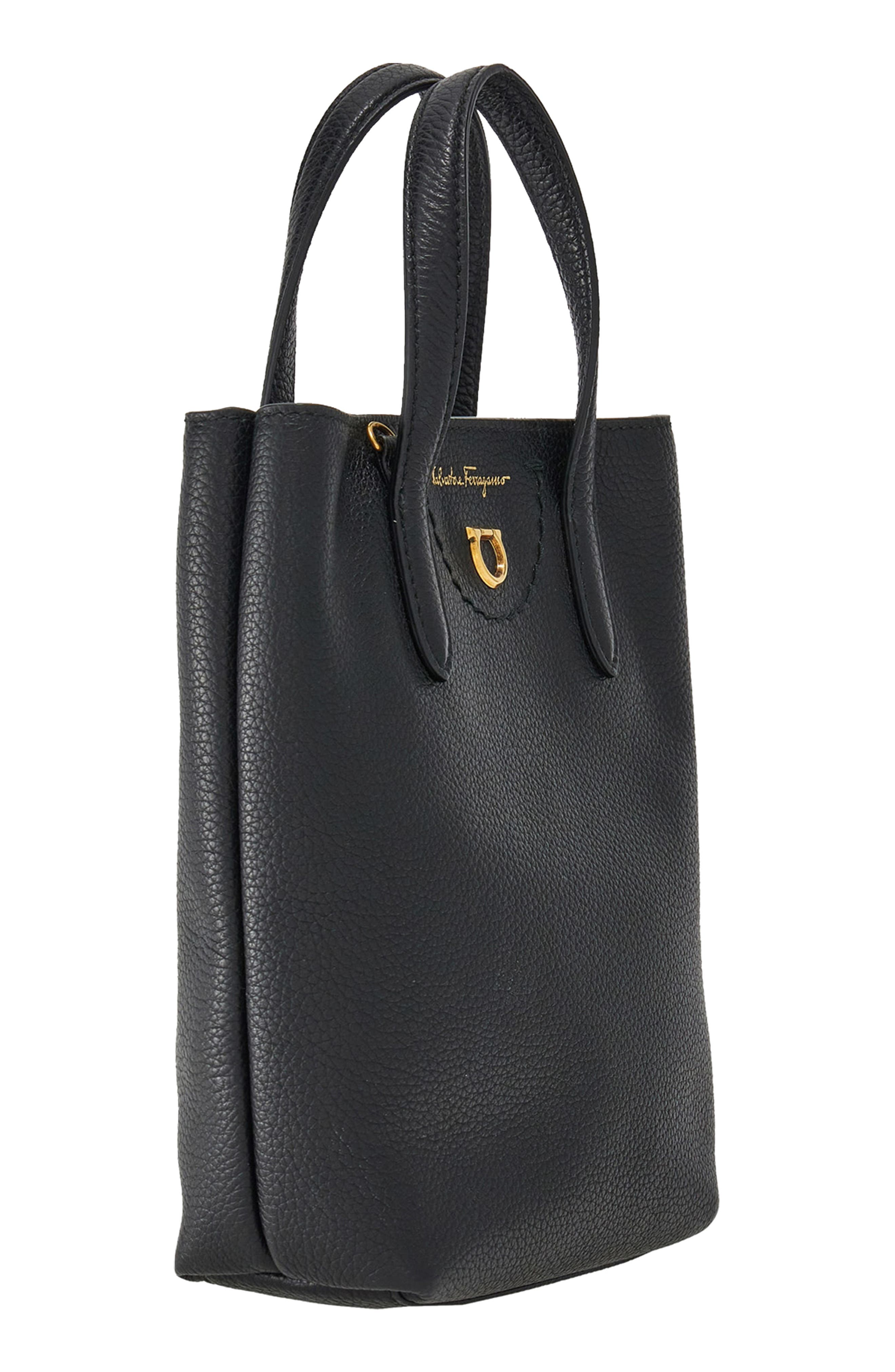 FERRAGAMO Leather Top Handle Bag, Alternate, color, 