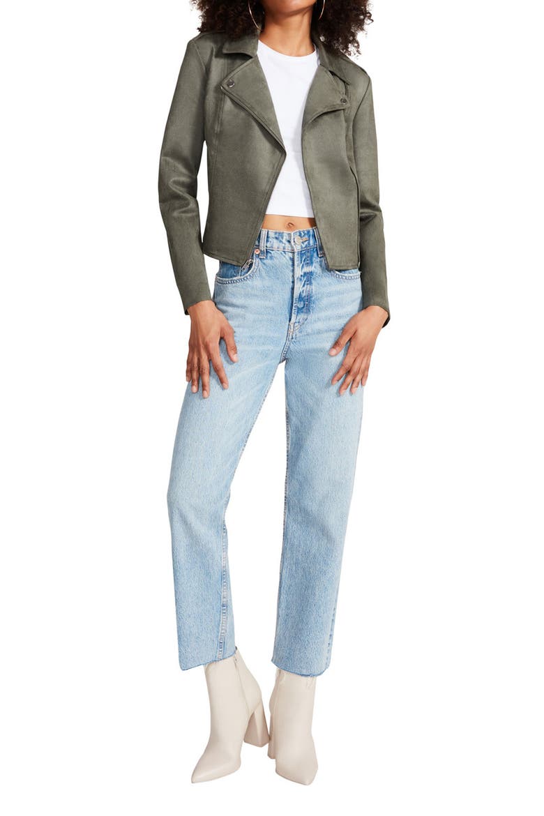 BB DAKOTA BY STEVE MADDEN Not Your Baby Faux Suede Jacket, Alternate, color, SURPLUS GREEN