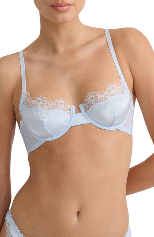 Shop Kat The Label Sorrento Underwire Lace Trim Demi Bra In Ice