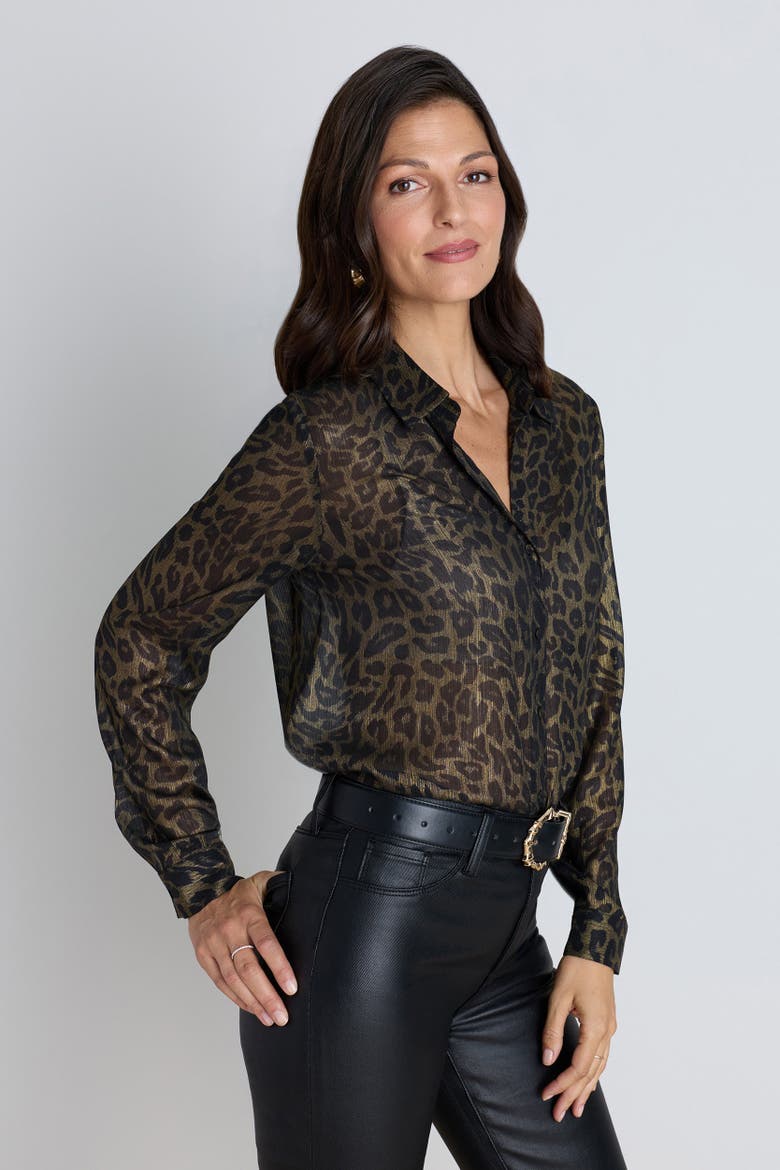 Ana Chiffon Blouse, Alternate, color, Leopard Foil