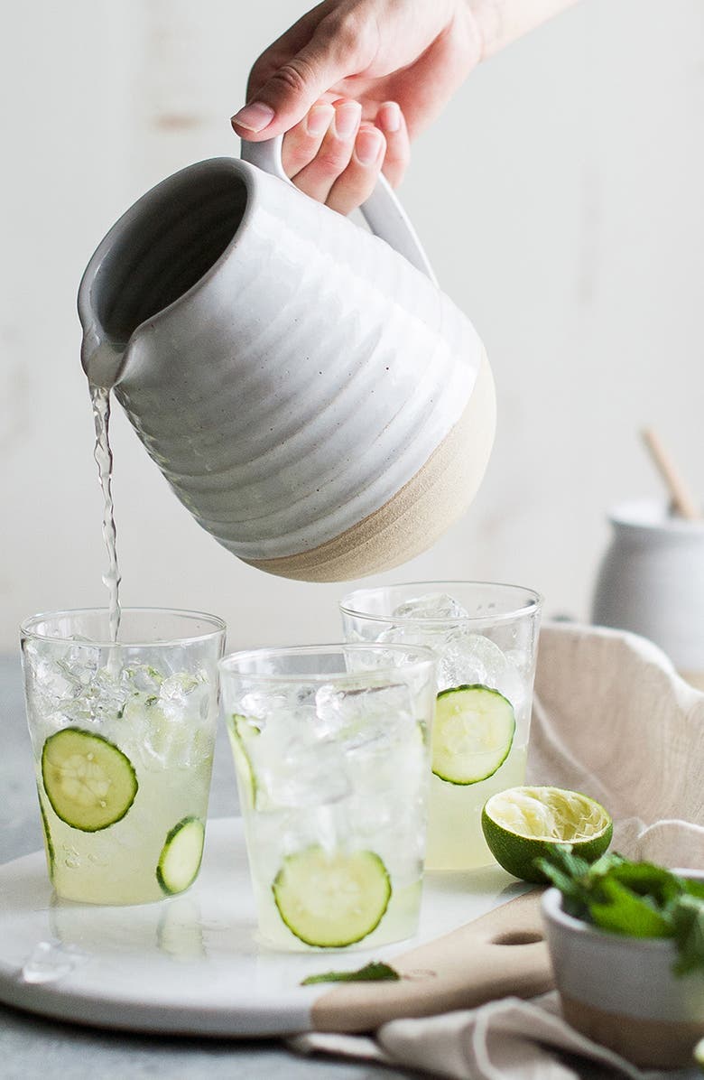 Farmhouse Pottery Small Farmer's Pitcher, Alternate, color, Brown