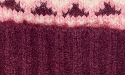 Vince Camuto Brushed Fair Isle Beanie In Pink