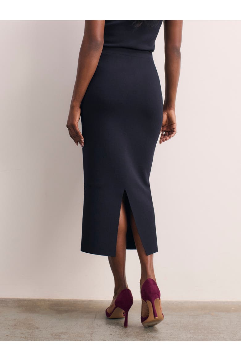 Santon Sculpt Knit Skirt, Alternate, color, Navy