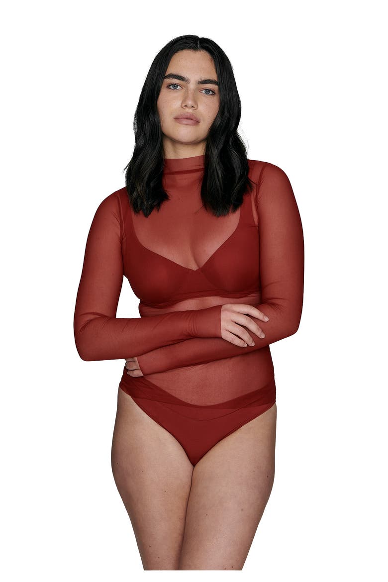The Mockneck Top, Main, color, AMARYLLIS