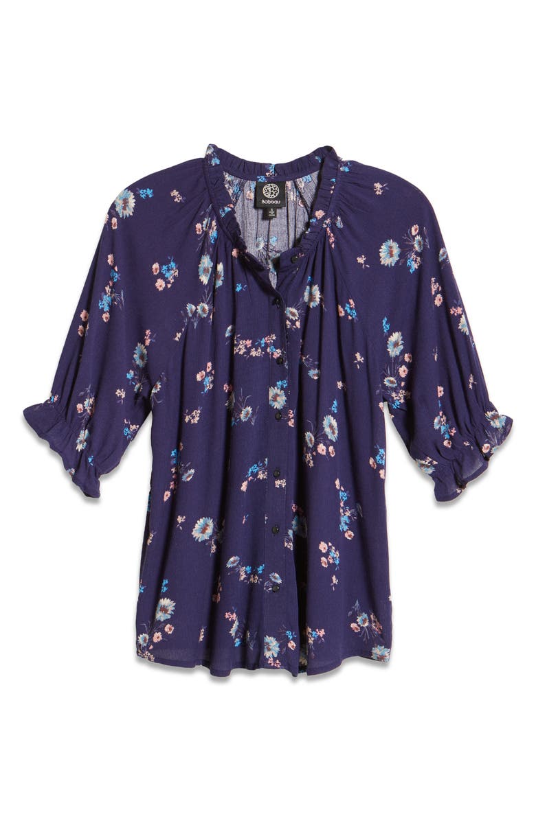 Bobeau Print Button Front Blouse, Alternate, color,