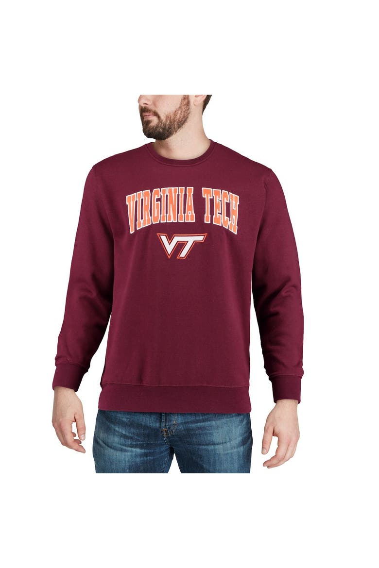 Men's Colosseum Maroon Virginia Tech Hokies Arch & Logo Crew Neck Sweatshirt, Alternate, color, Maroon