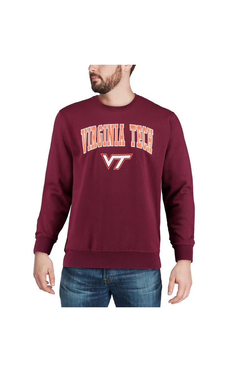COLOSSEUM Men's Colosseum Maroon Virginia Tech Hokies Arch & Logo Crew Neck Sweatshirt, Alternate, color, Maroon