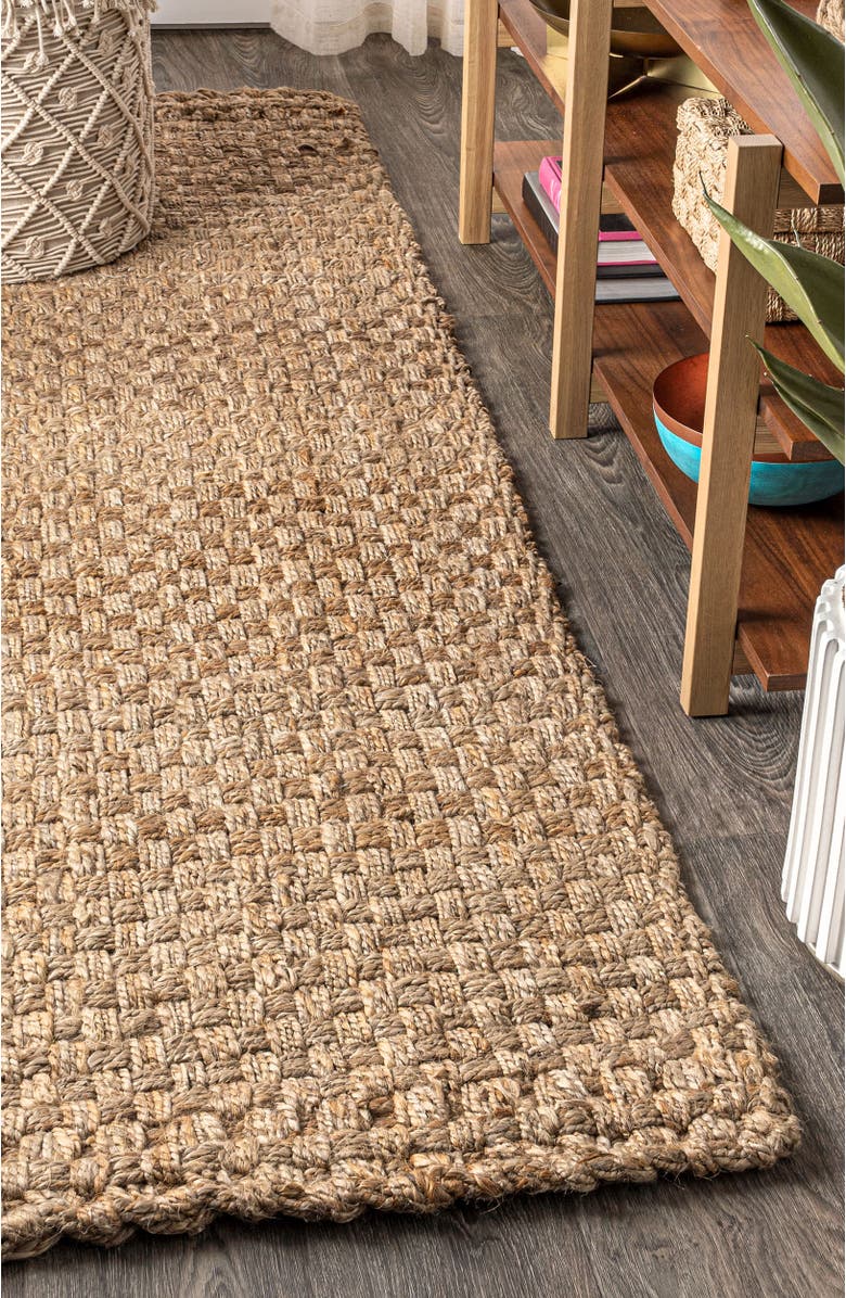 JONATHAN Y Estera Hand Woven Boucle Chunky Jute Area Rug, Alternate, color, Natural