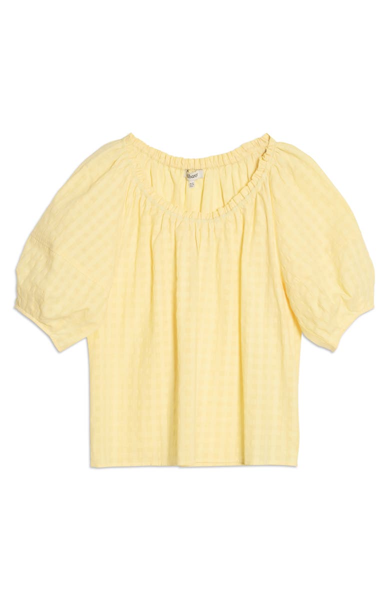 Albaray Seersucker Puff Sleeve Blouse, Alternate, color, Lemon