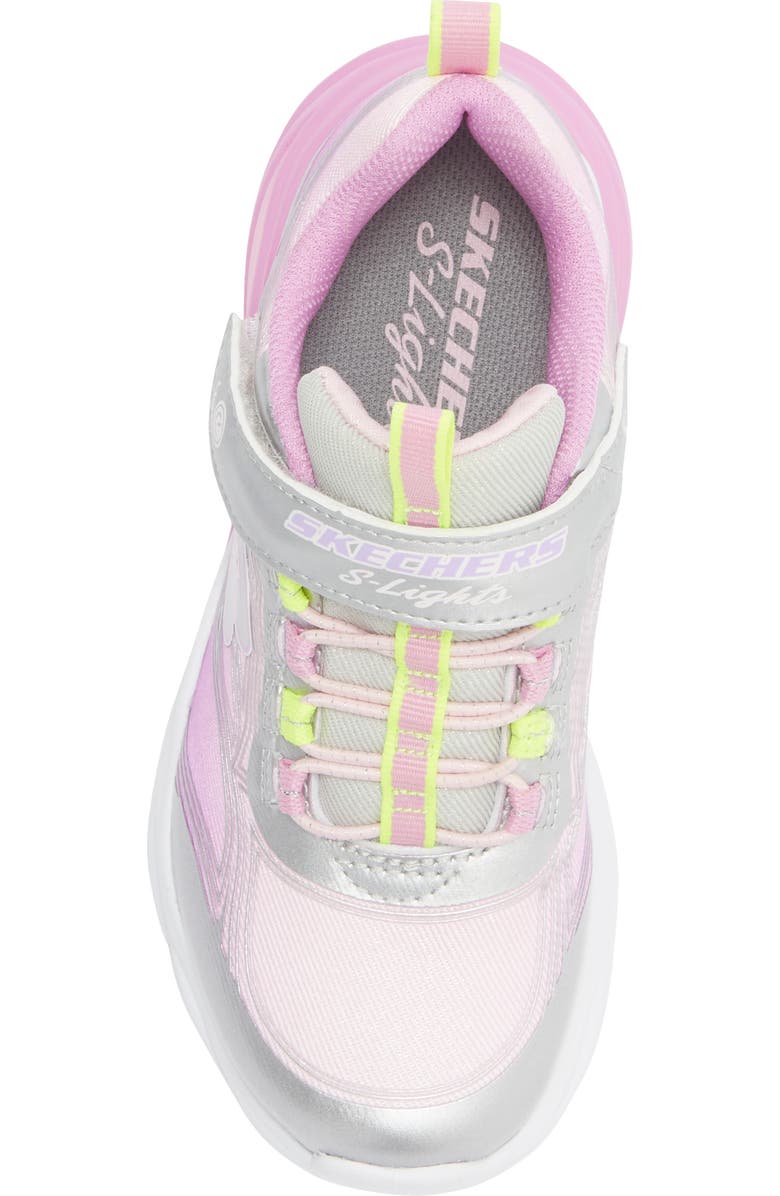 SKECHERS Kids' Cosmic Glow Light-Up Sneaker, Alternate, color, Pink/ Silver