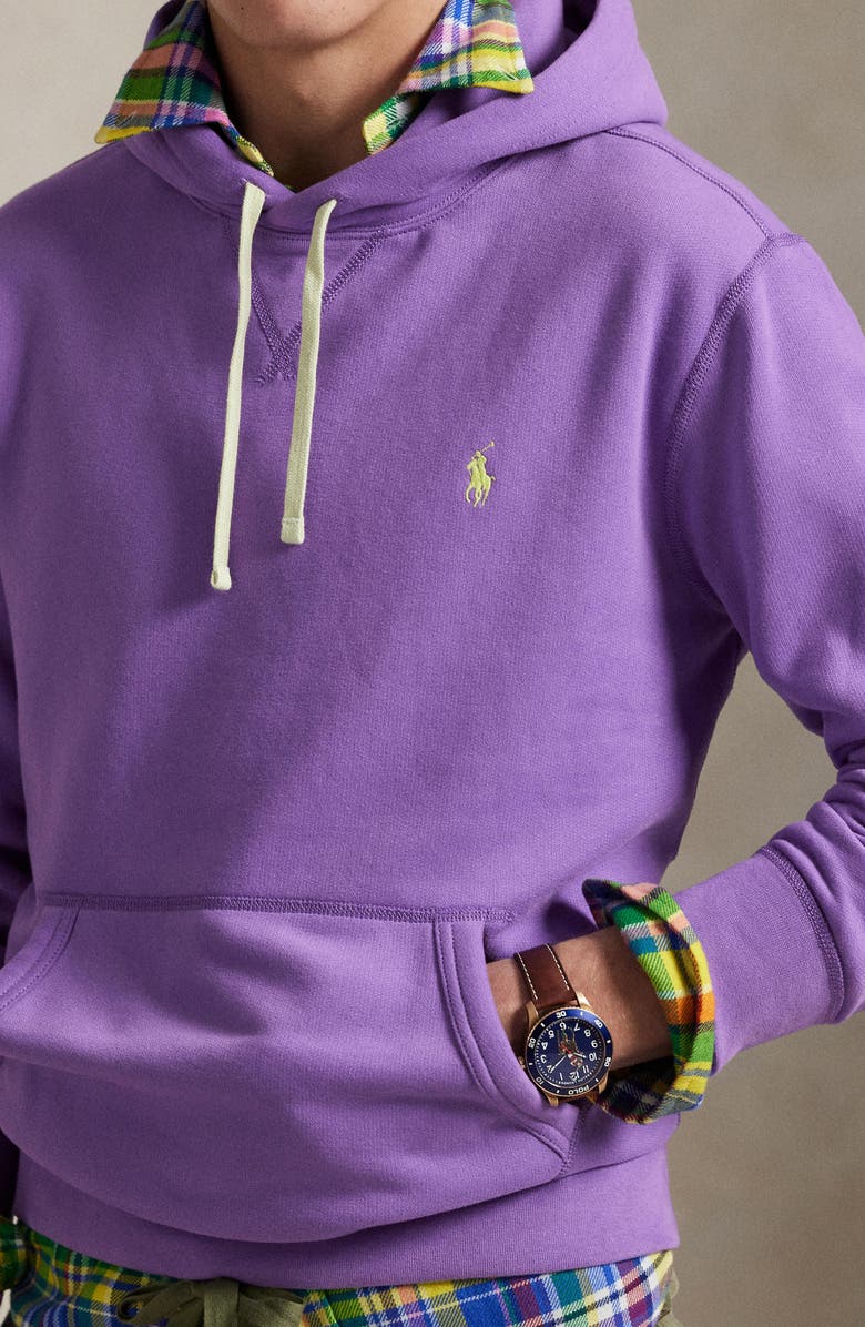 Polo Ralph Lauren Cotton Blend Fleece Hoodie, Alternate, color, Spring Violet