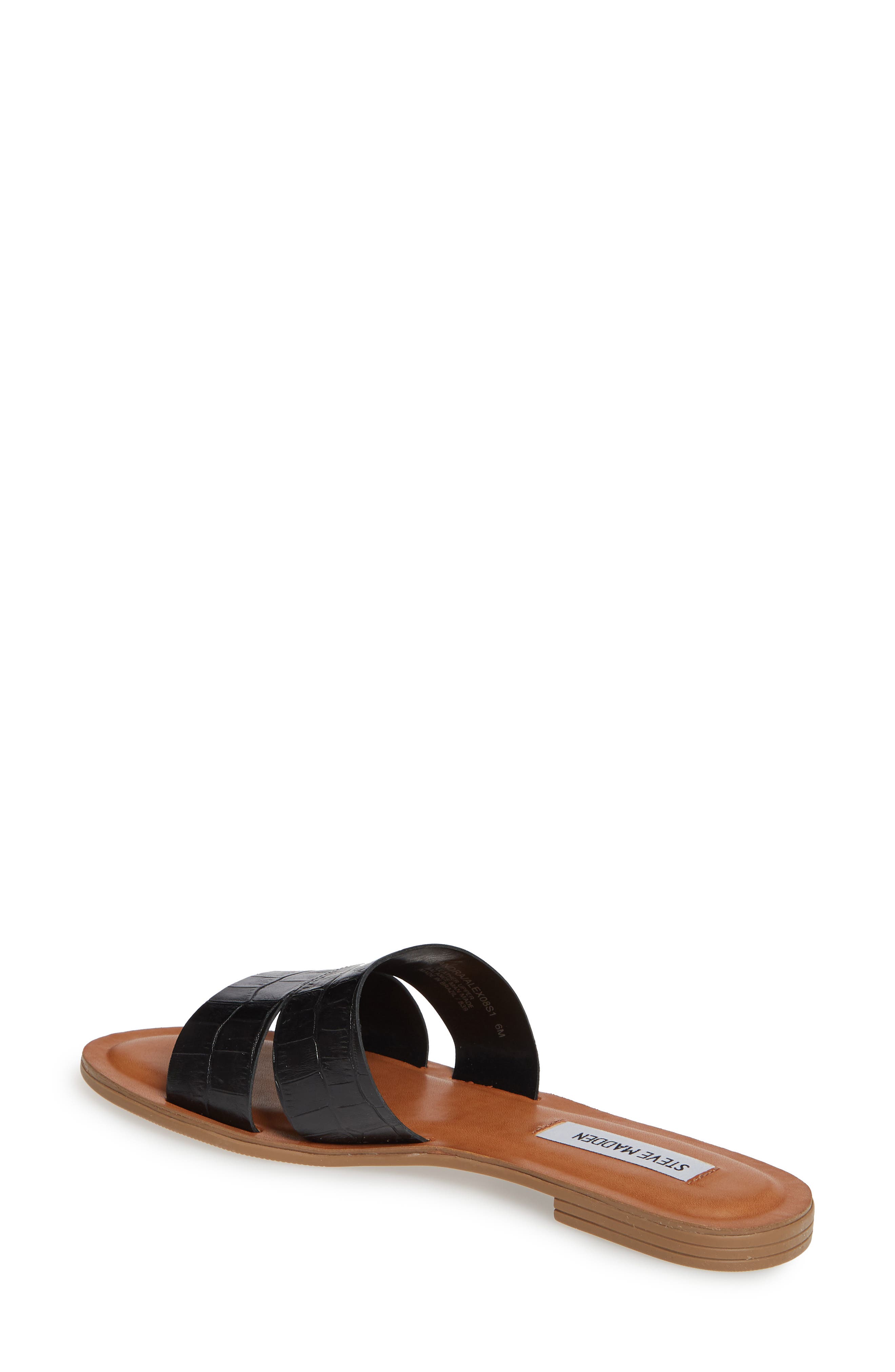 Alexandra Slide Sandal, Alternate, color, BLACK CROCO