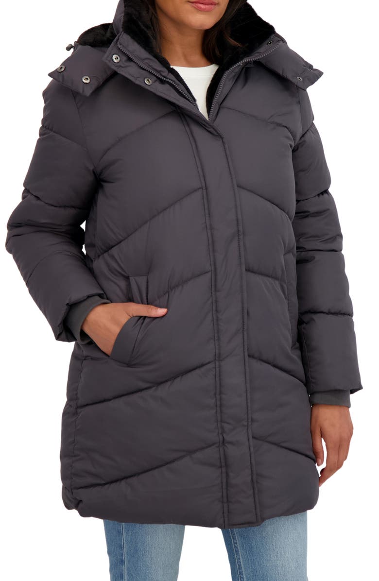 Sebby Quilted Hooded Puffer Jacket, Alternate, color, Grey