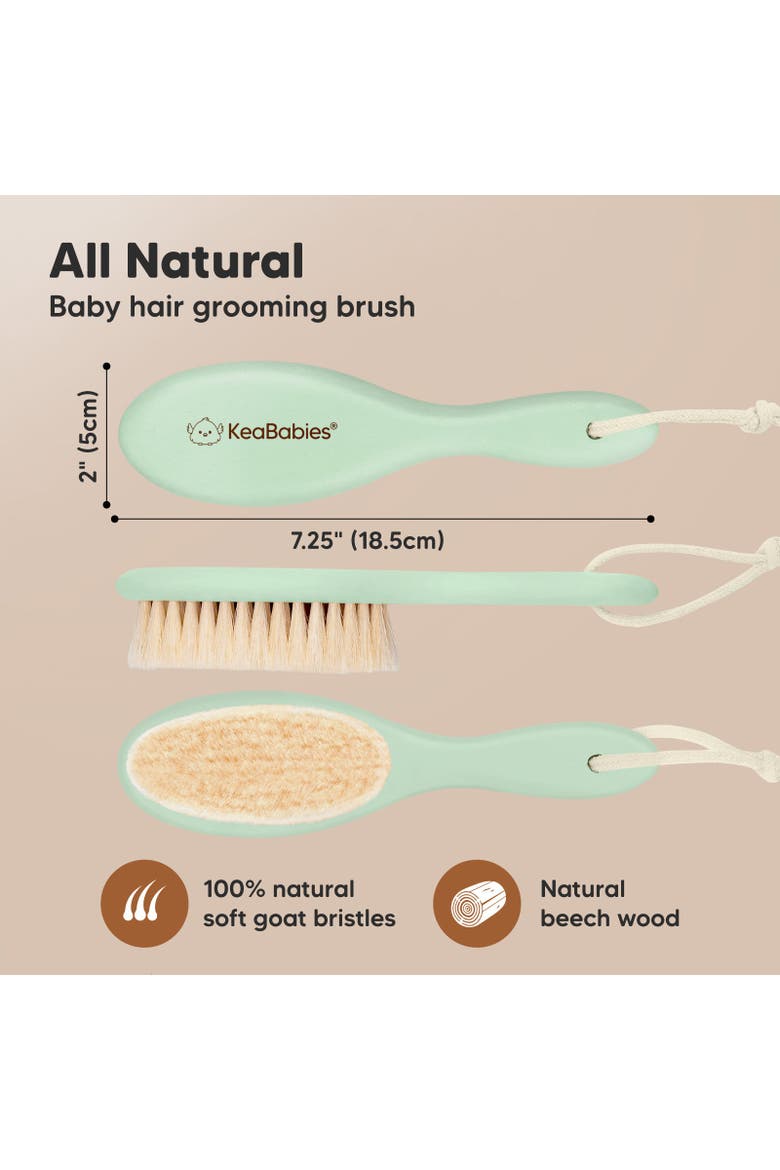 Baby Wooden Hairbrush, Alternate, color, Sage