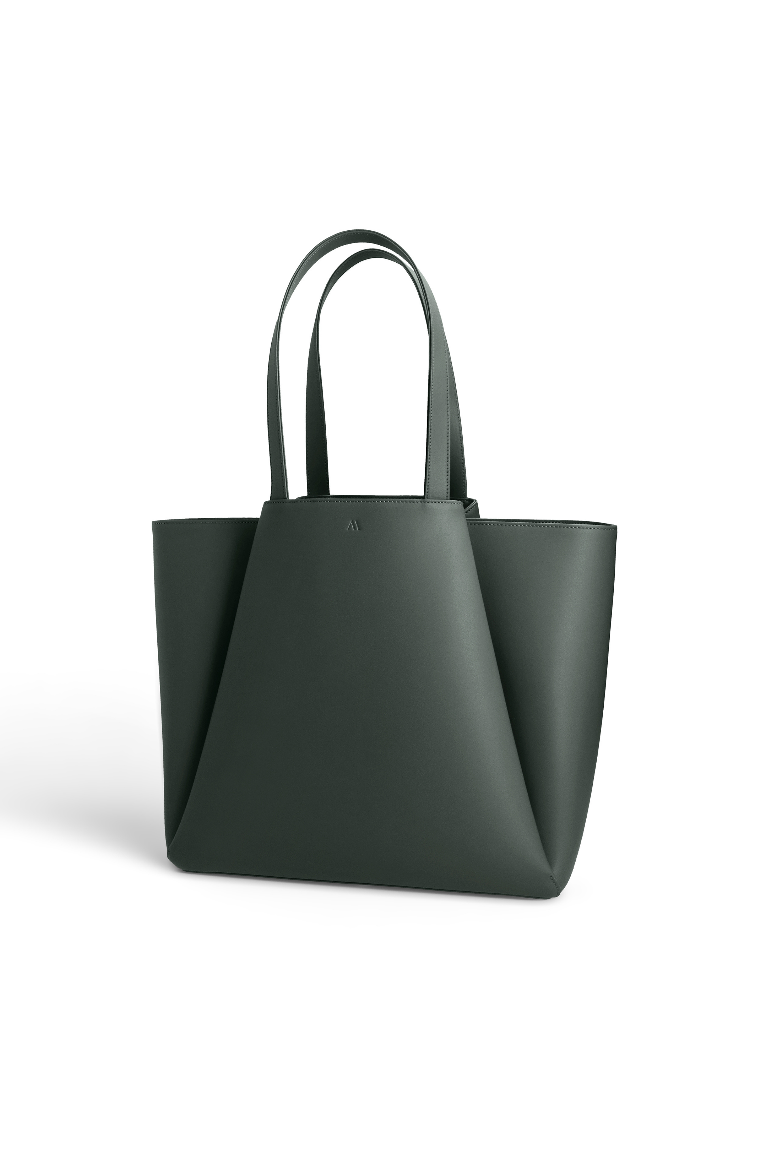 Pyramid Leather Tote Bag, Alternate, color, Forest Green